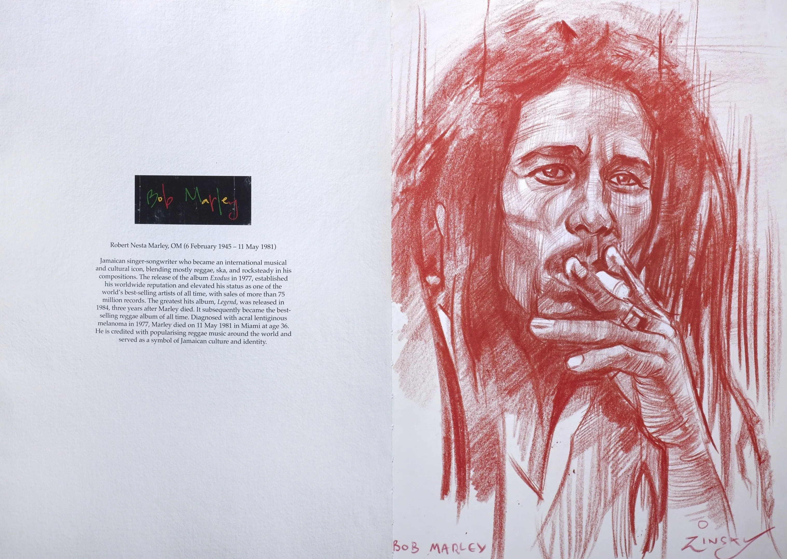 100 Sketches of the Greatest Music Legends - Hardback Book