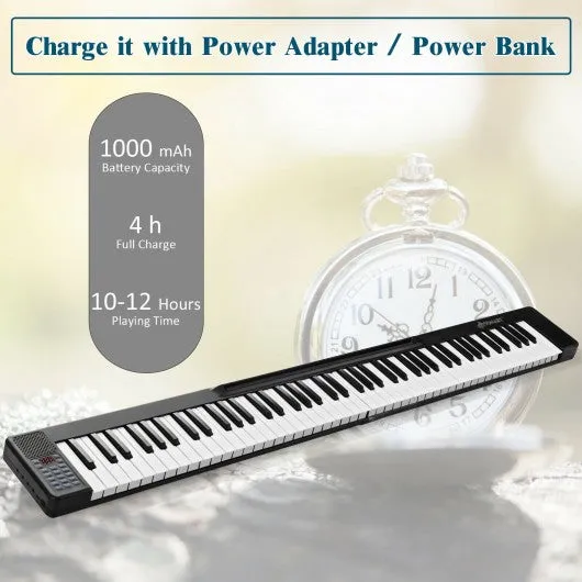 2 in 1 Attachable Digital Piano Keyboard 88/44 Touch sensitive Key w/ MIDI-Black