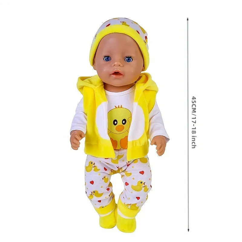 Adorable Duck Doll Outfits 5Piece Set  Perfect Gift