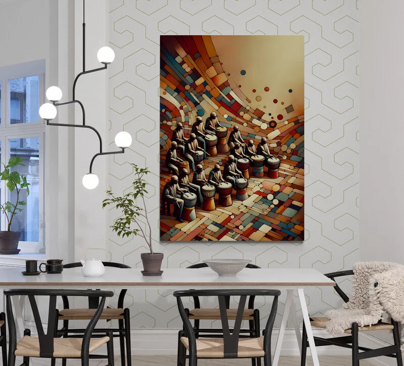 African Drumming Energy: Wall Art Print - canvas