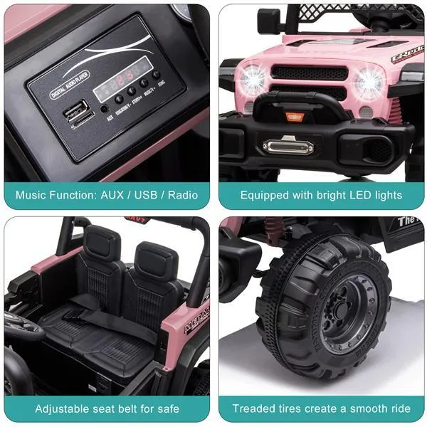 BBH-016 Dual Drive 12V 4.5A.h with 2.4G Remote Control off-road Vehicle Pink