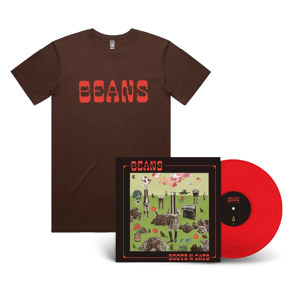 Beans / Boots N Cats LP Clear Red Vinyl & T-Shirt Bundle