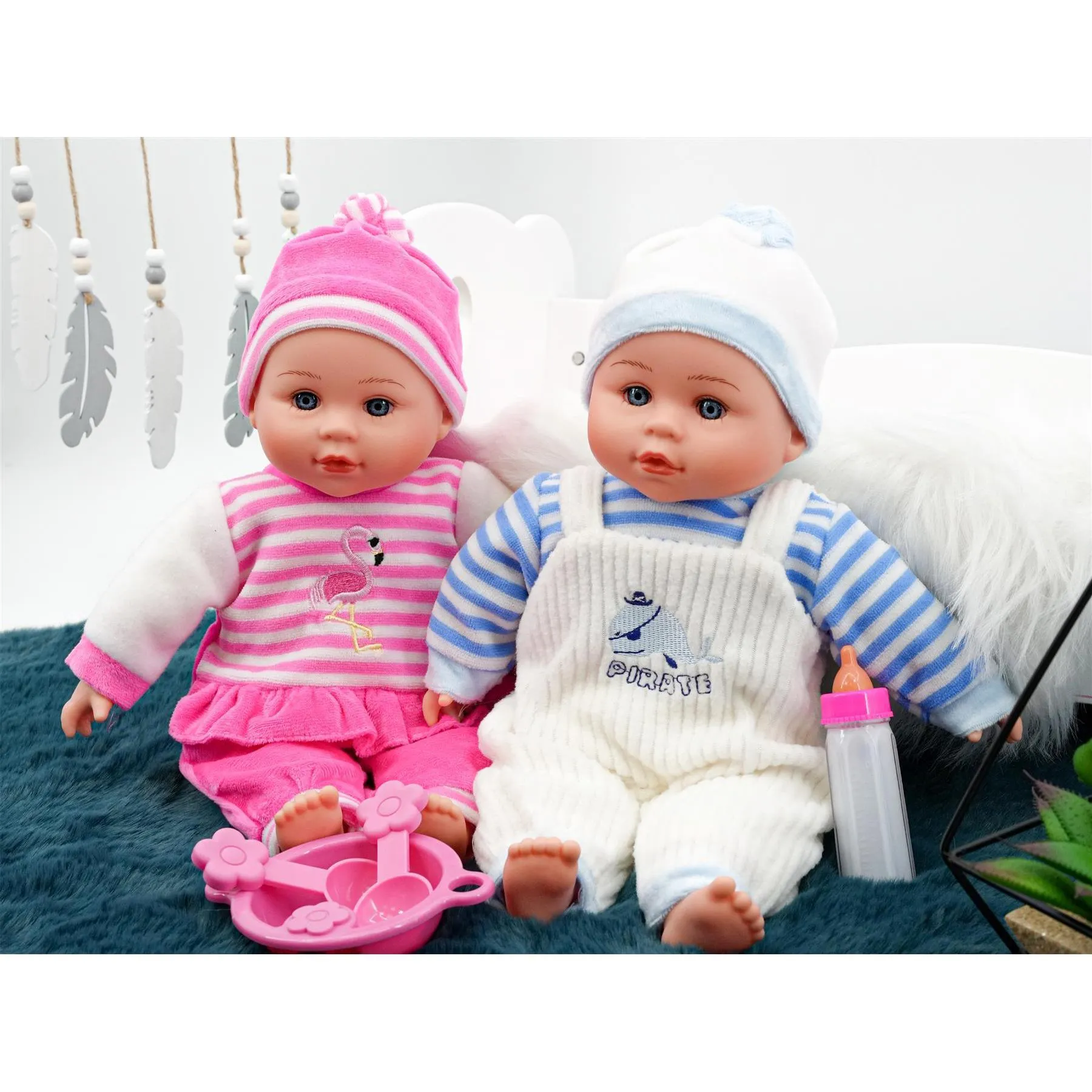 BiBi Twin Baby Dolls & Accessories (33 cm / 13")