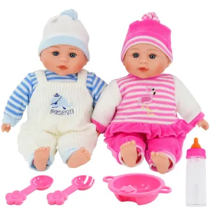 BiBi Twin Baby Dolls & Accessories (33 cm / 13")