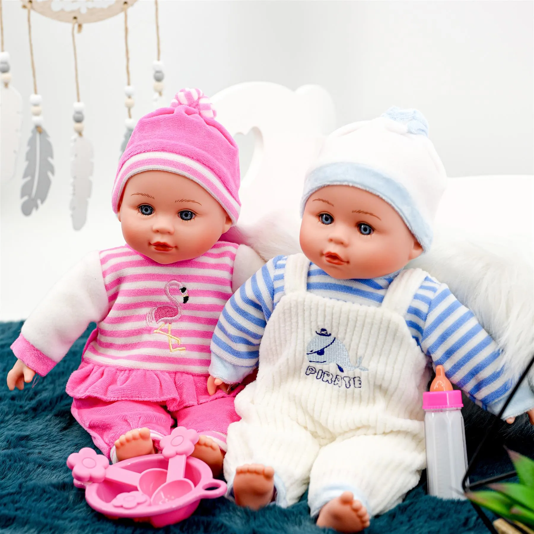 BiBi Twin Baby Dolls & Accessories (33 cm / 13")