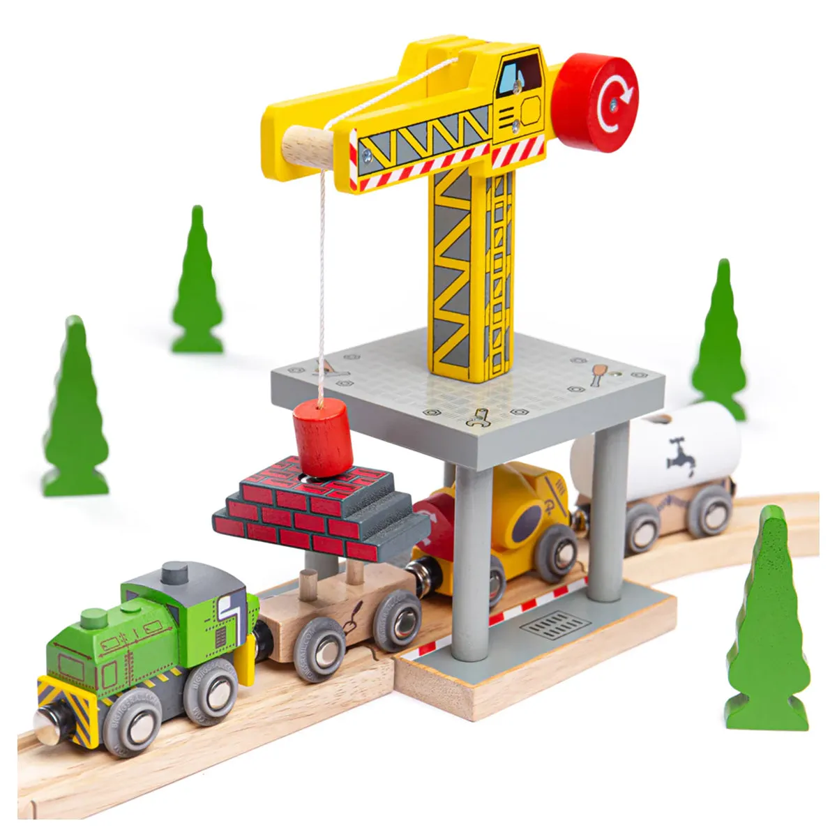 Bigjigs Rail Big Yellow Crane Railway Accessory