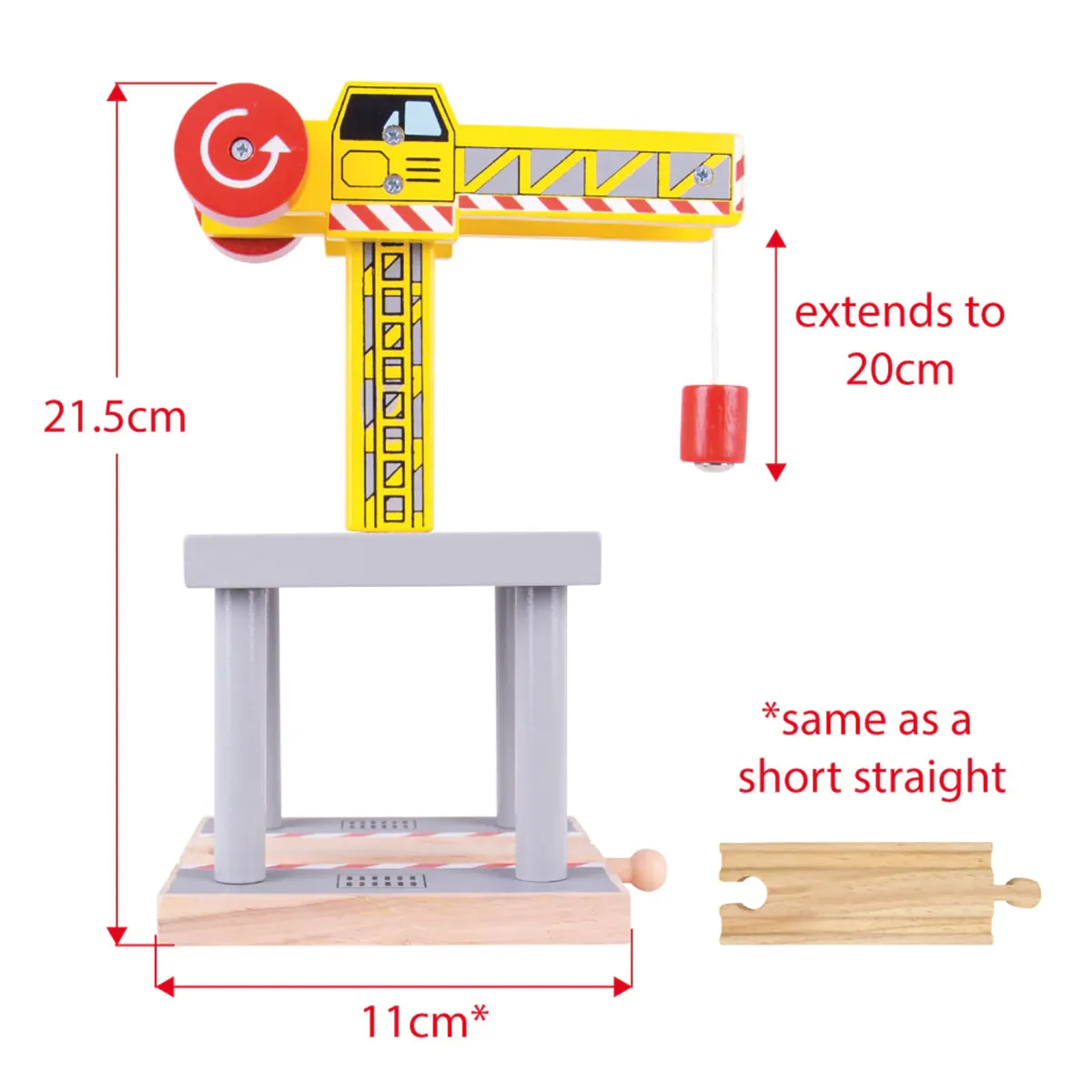 Bigjigs Rail Big Yellow Crane Railway Accessory