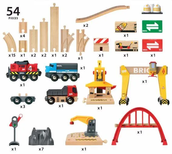 BRIO Set Cargo Railway Deluxe Set 54 pcs Battery Operated Large Set 3yrs 