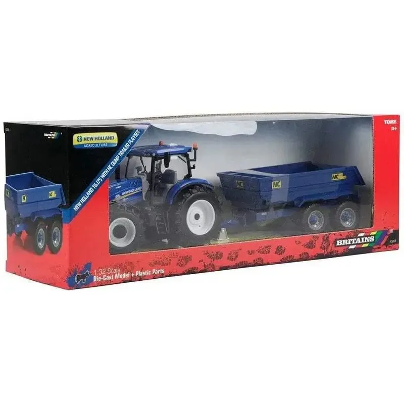 Britains New Holland T6.175 With NC Dump Trailer Playset 1:32 Scale