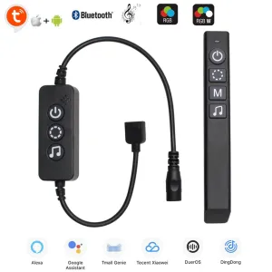 CROW Bluetooth RF Controller for Addressable Digital LED Lights via Tuya App, Compatible w/ Amazon Echo