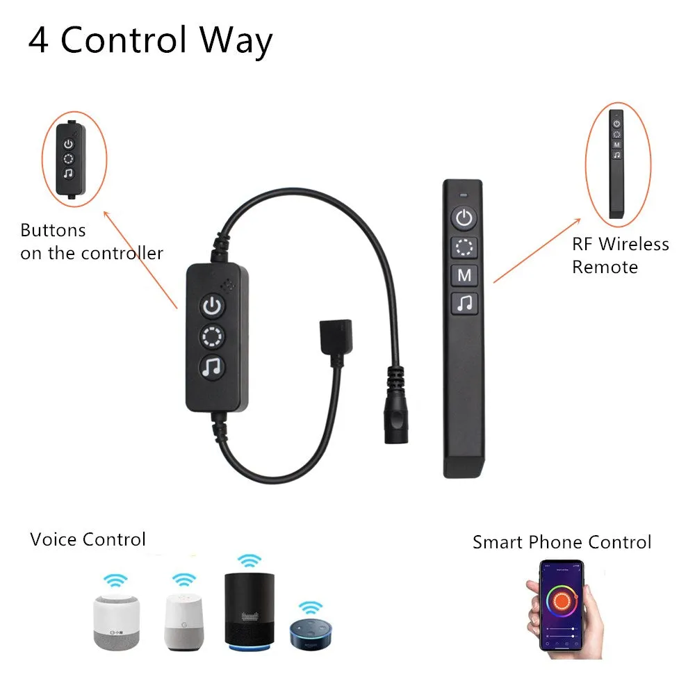 CROW Bluetooth RF Controller for RGB/RGBW LED Lights via Tuya work with Amazon Echo and Google Home