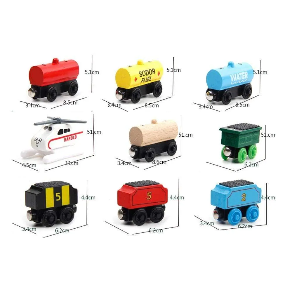 Emily Wood Train Magnetic Wooden Trains Model Car Toy Compatible with Brio Brand Tracks Railway Locomotives Toys for Child