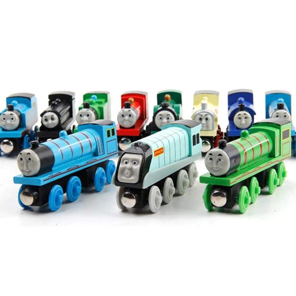 Emily Wood Train Magnetic Wooden Trains Model Car Toy Compatible with Brio Brand Tracks Railway Locomotives Toys for Child