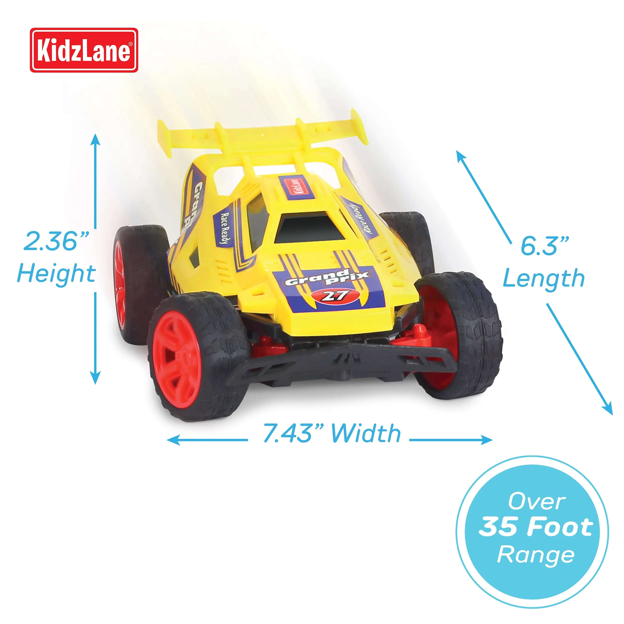 Kidzlane Remote Control Cars  2 Race Cars Racing Together with All-Direction Drive, 35 ft