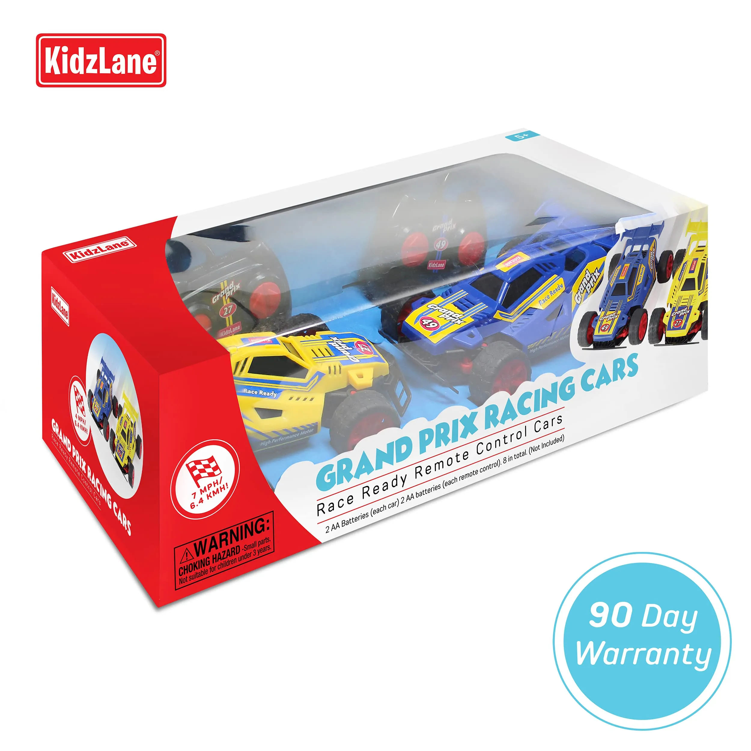 Kidzlane Remote Control Cars  2 Race Cars Racing Together with All-Direction Drive, 35 ft