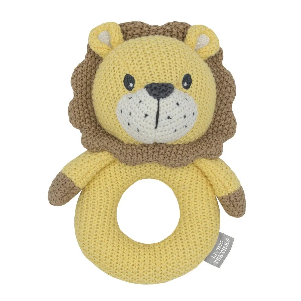 Leo the Lion Knitted Grab Rattle Newborn Baby Shower Gift Idea