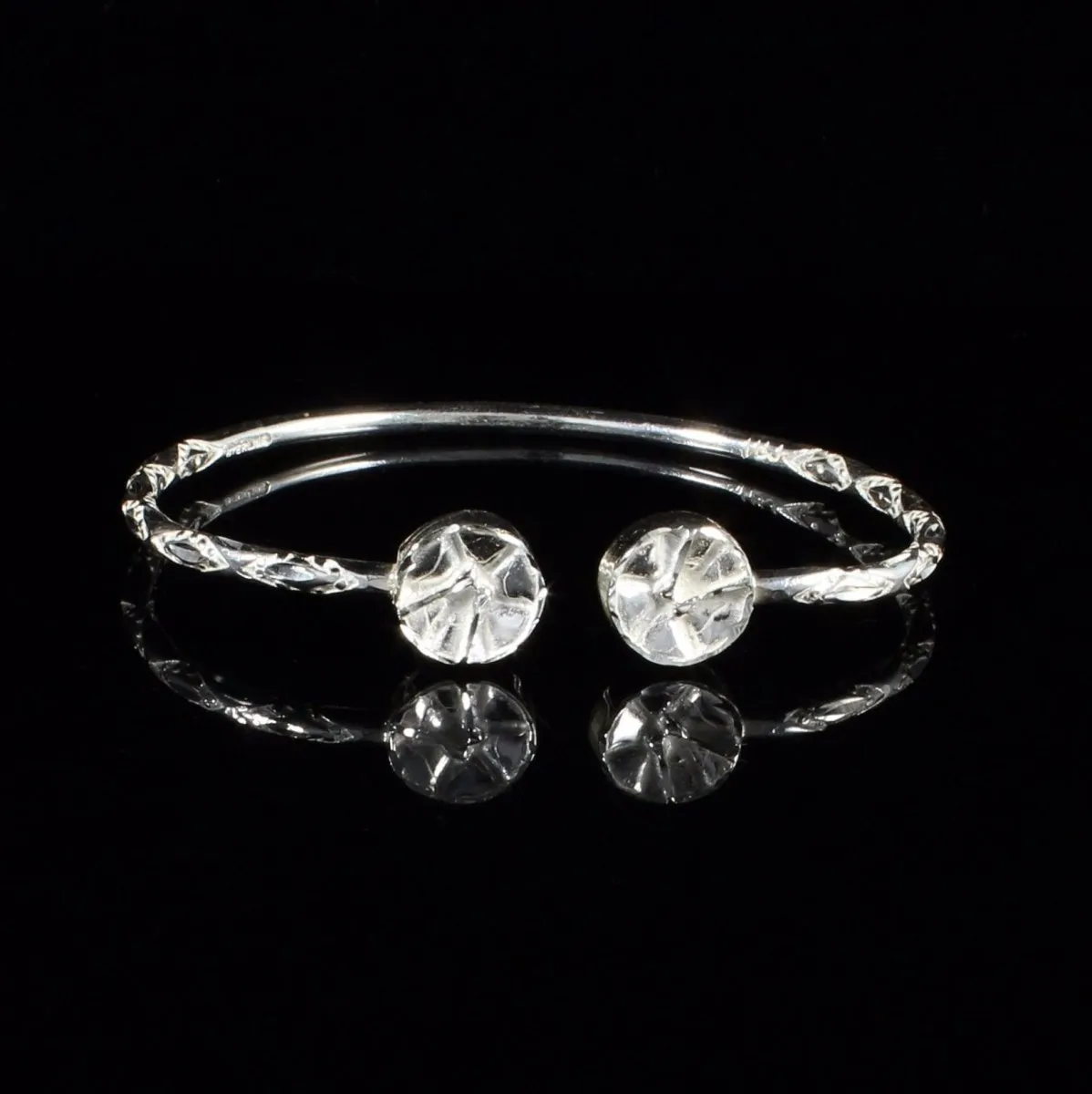 Light Steel Pan Bangle with Diamante Pattern  - SOLD INDIVIDUALLY