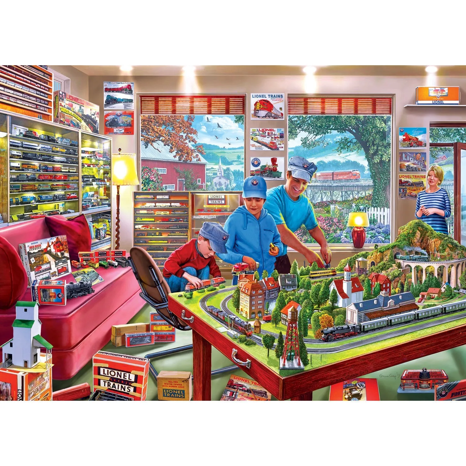 Lionel Trains - The Boy's Playroom 1000 Piece Jigsaw Puzzle