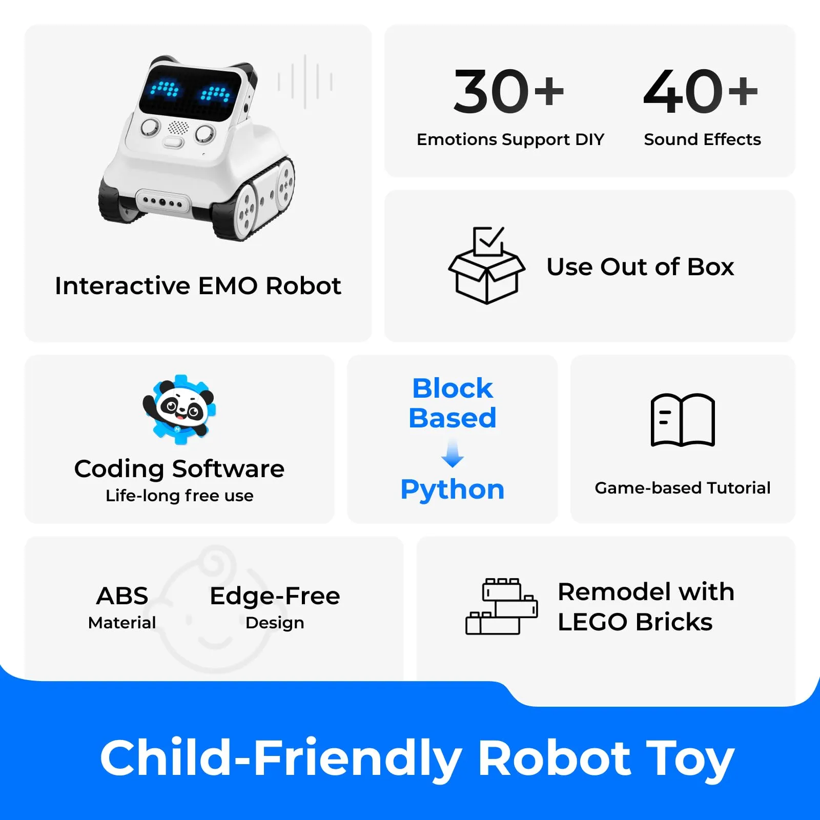 Makeblock Codey Rocky Interactive Emo Robot, Coding for Kids 8-12, STEM Toys Support Scratch Python Programming, Smart Robotics Gift for Kids 6 