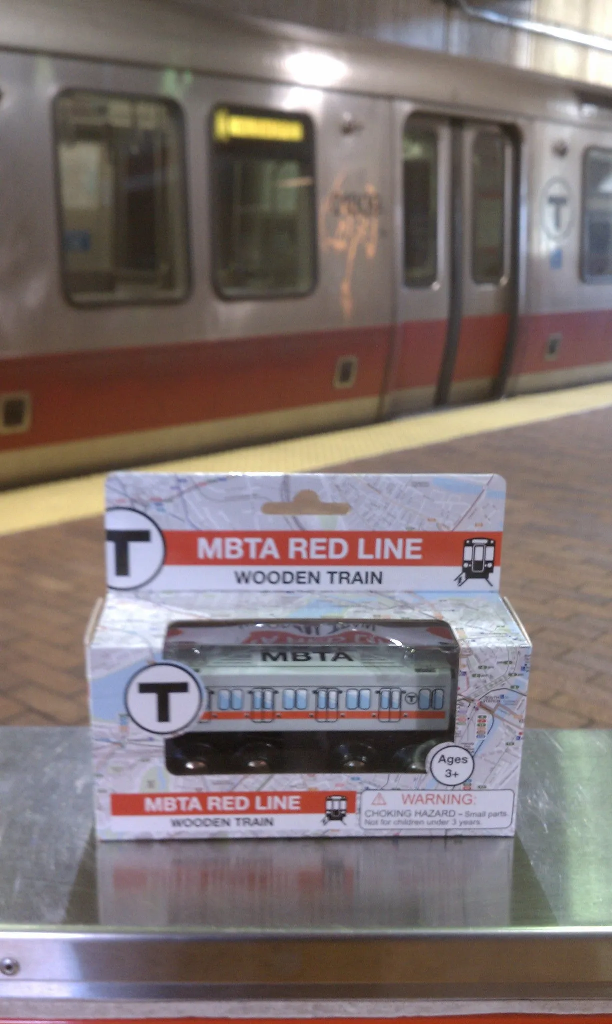 MBTA Red Line Wooden Toy Train