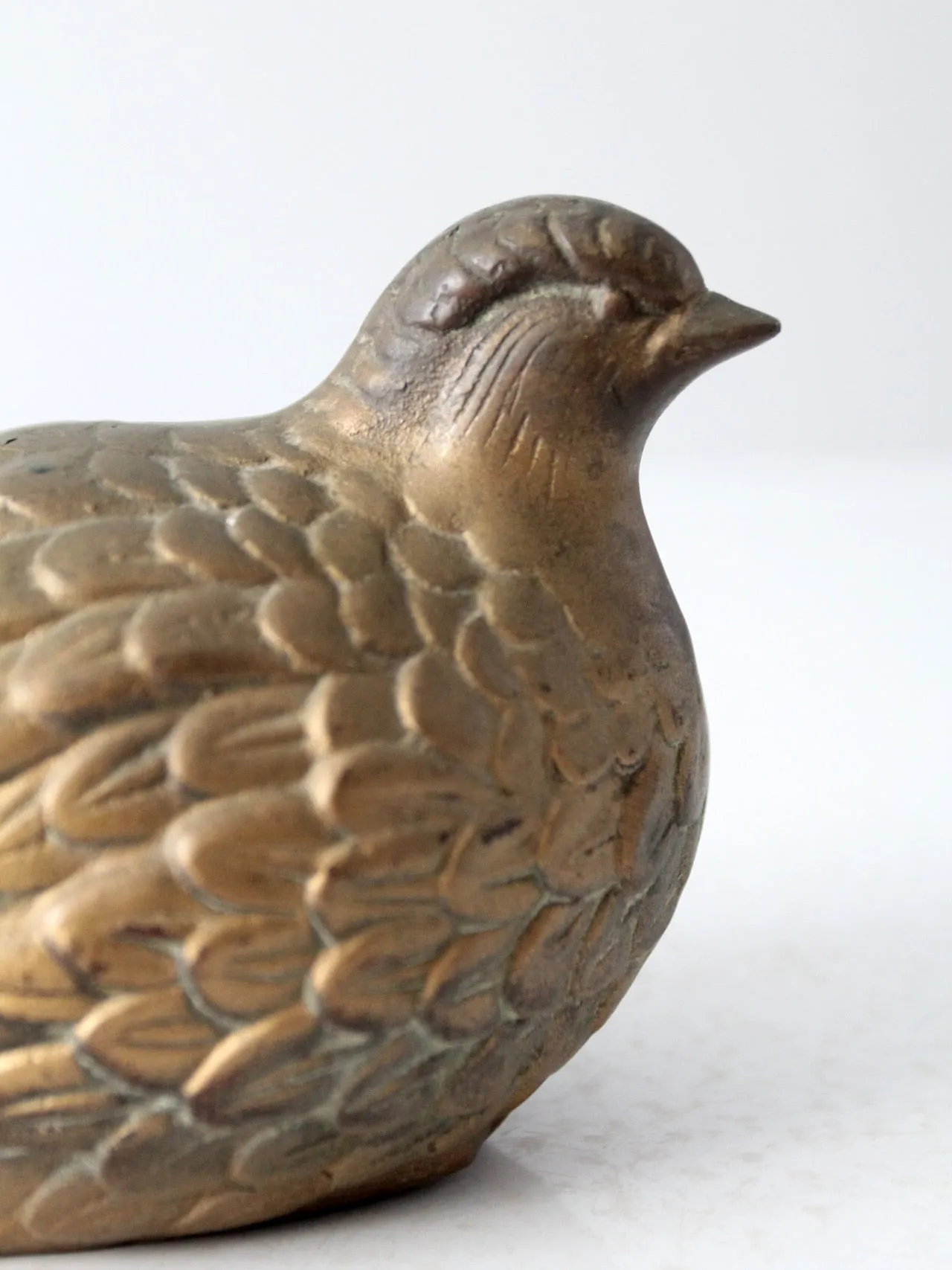 mid century brass partridge bird