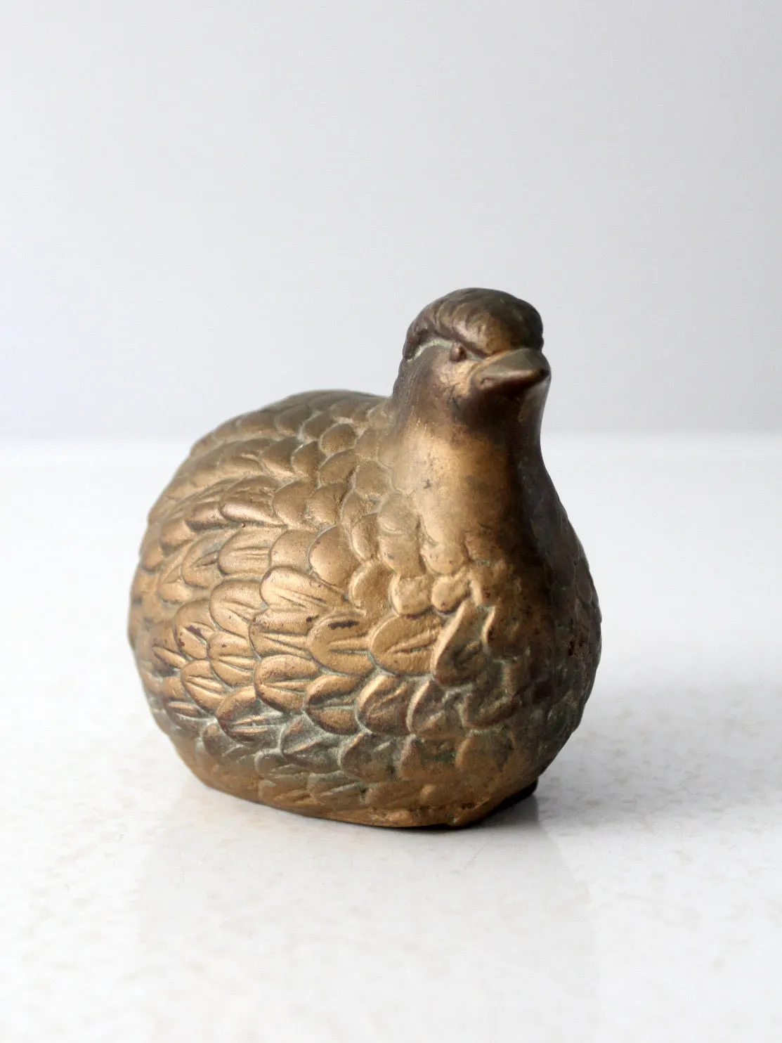 mid century brass partridge bird