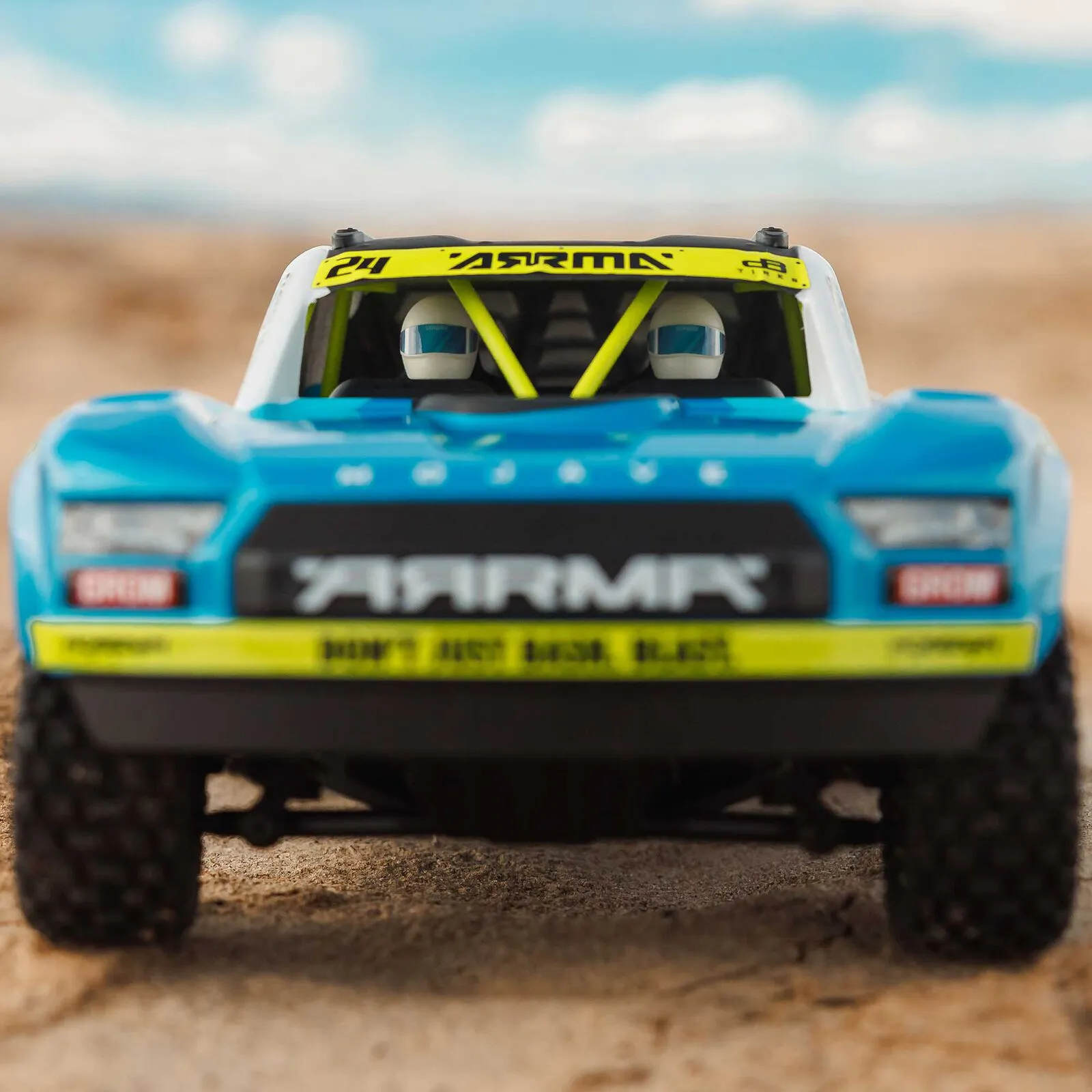 MOJAVE GROM MEGA 380 Brushed 4X4 Small Scale Desert Truck RTR with Battery & Charger, Blue/White