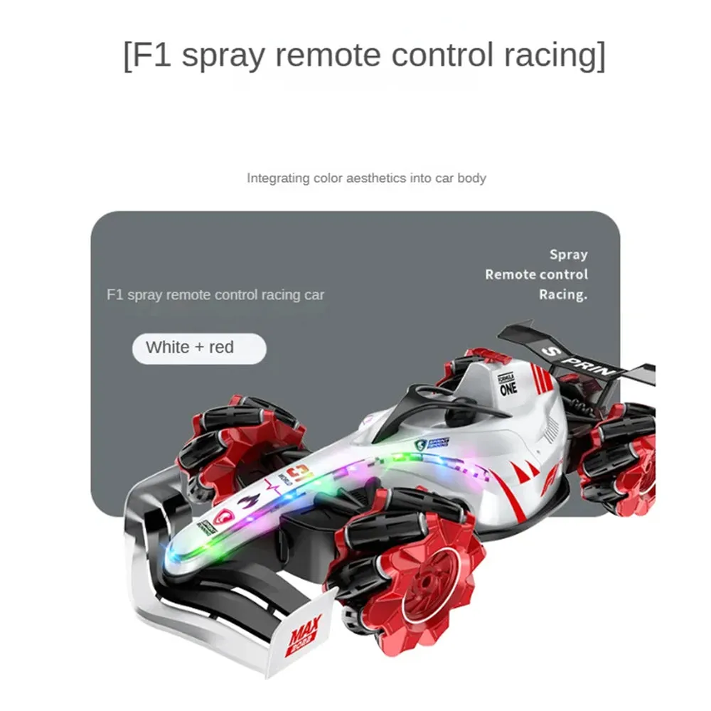 (Net) F1 Formula Spray Watch Remote Control Racing Car 2.4G - Light, Sound, Drift, Stunt