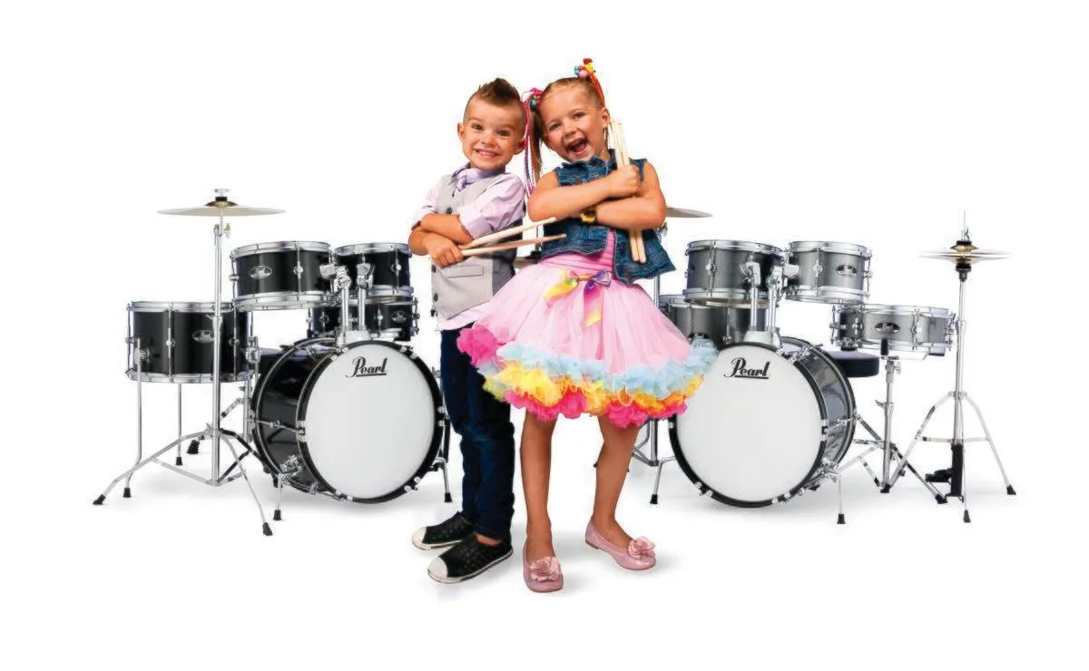 Pearl Roadshow Junior Pack With Hardware, Stool & Cymbals - Grindstone Sparkle