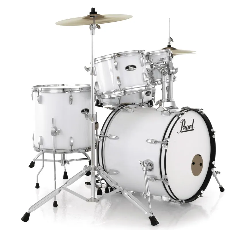 Pearl Roadshow Junior Pack With Hardware, Stool & Cymbals - Pure White