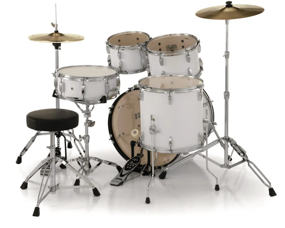 Pearl Roadshow Junior Pack With Hardware, Stool & Cymbals - Pure White