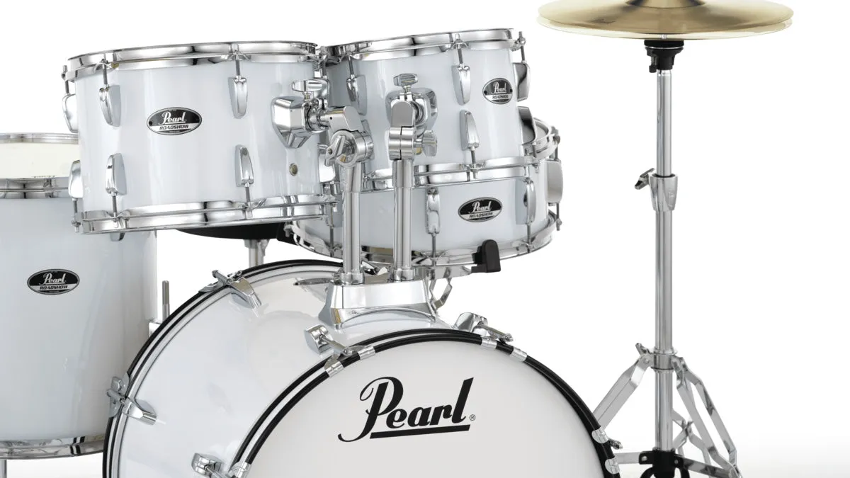 Pearl Roadshow Junior Pack With Hardware, Stool & Cymbals - Pure White