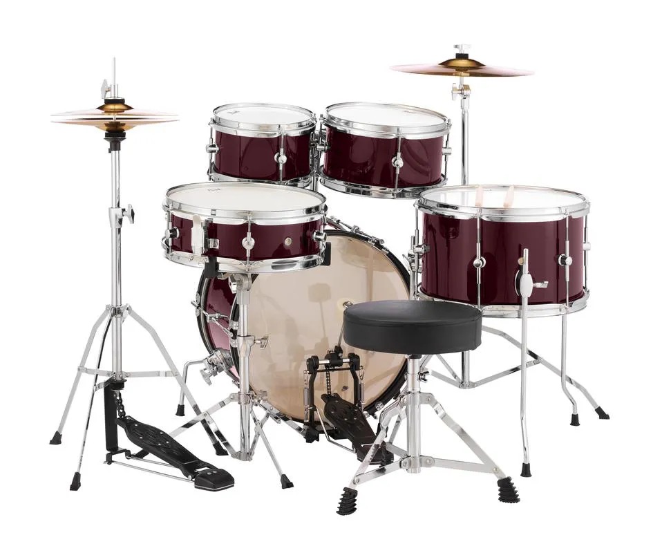 Pearl Roadshow Junior Pack With Hardware, Stool & Cymbals - Red Wine