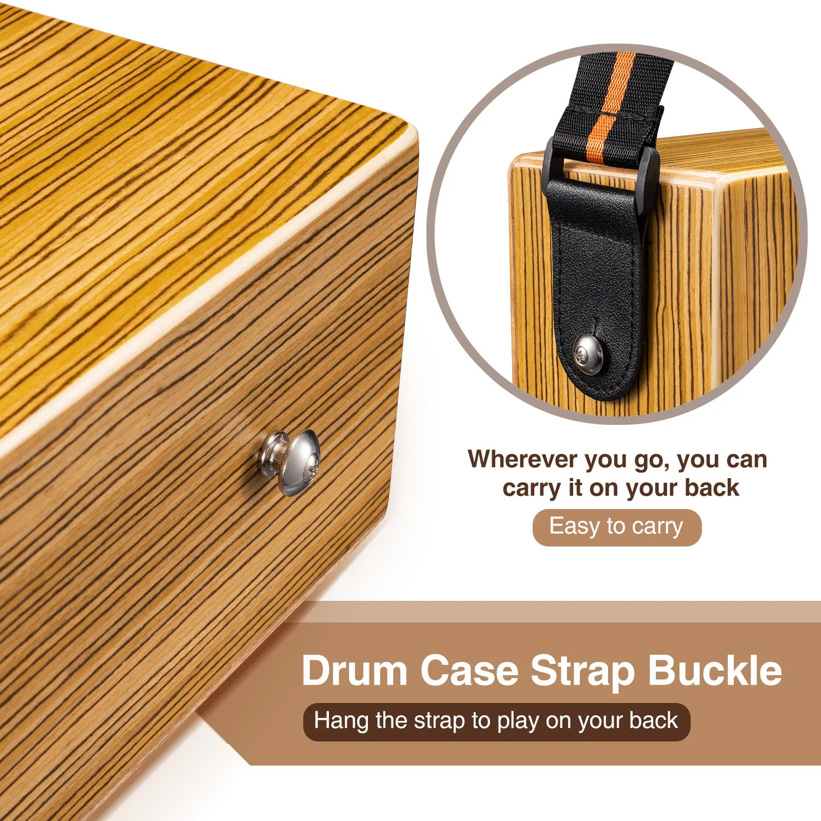 POGOLAB Portable Travel Cajon Drum Musical Hand Percussion