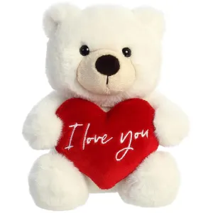 "I Love You" Cream Plush Teddy Bear, 6,5 Inches, 1 Count