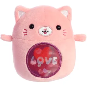 "Love" Pink Cat Plush, 3.5 Inches, 1 Count