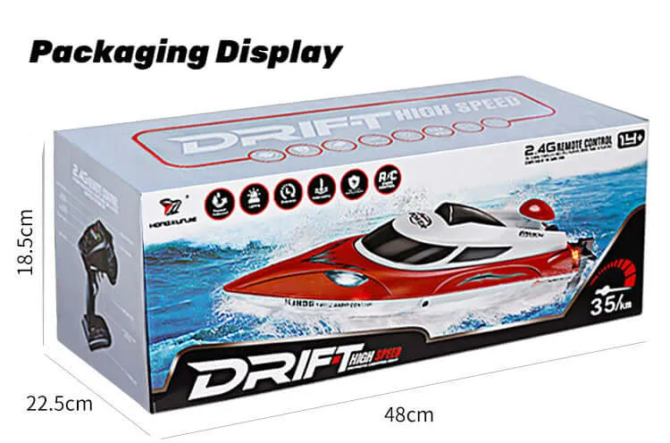 RC Boat & Yacht: High-Speed Remote Boat Toy, 35km/h, Water-Cooled