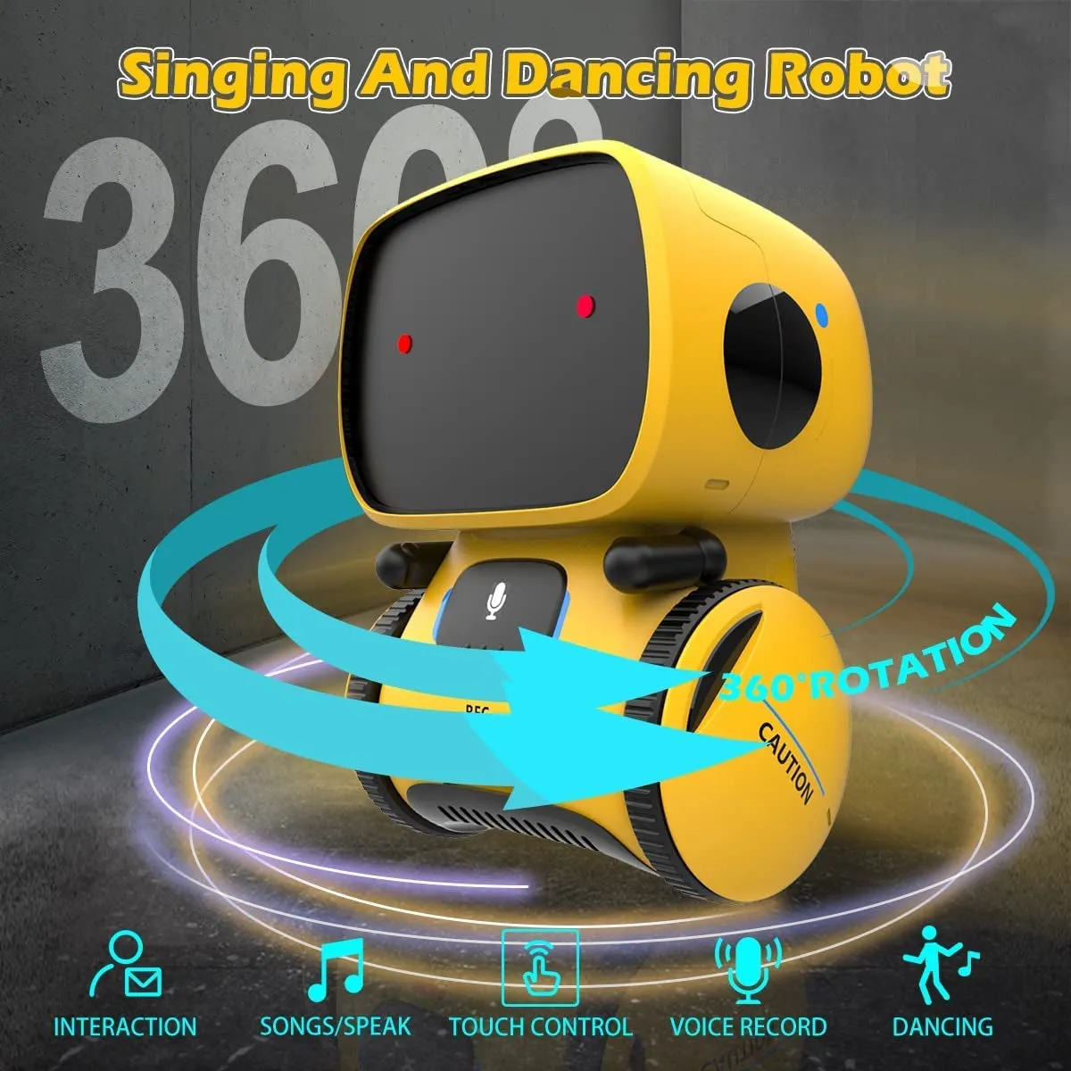 REMOKING Robot Toy for Kids,Stem Educational Robotics,Dance,Sing,Speak,Walk in Circle,Touch Sense,Voice Control, Your Children Fun Partners,Gift Toys for 3 4 5 6 7 Year Old Boys Girls (Yellow)