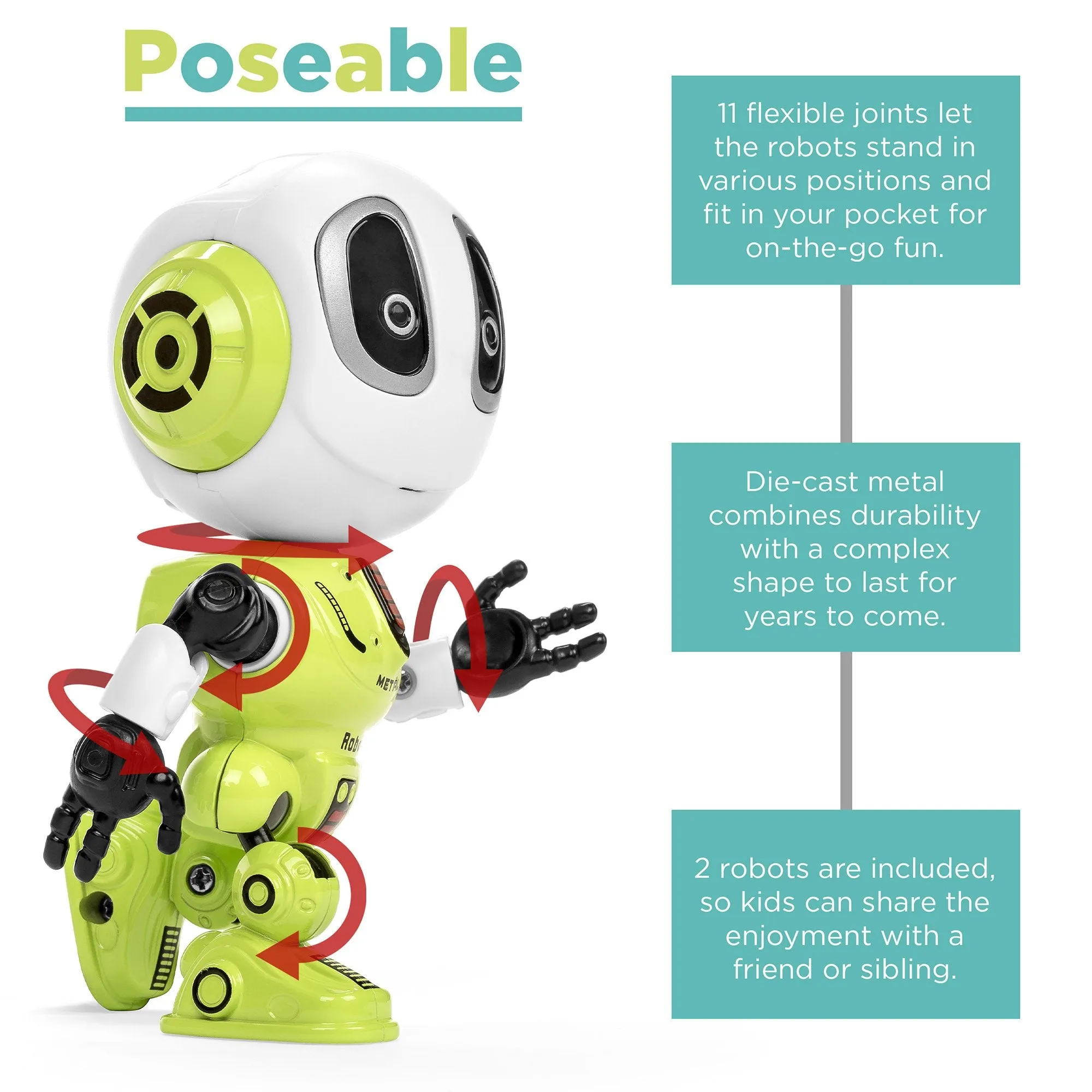 Set of 2 Samesies Mini Talking Toy Robots w/ Interactive Voice Changer