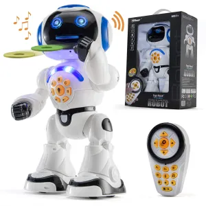 TOP RACE Remote Control RC Robot Toy Walking Talking Dancing Toy AI Robots for Kids