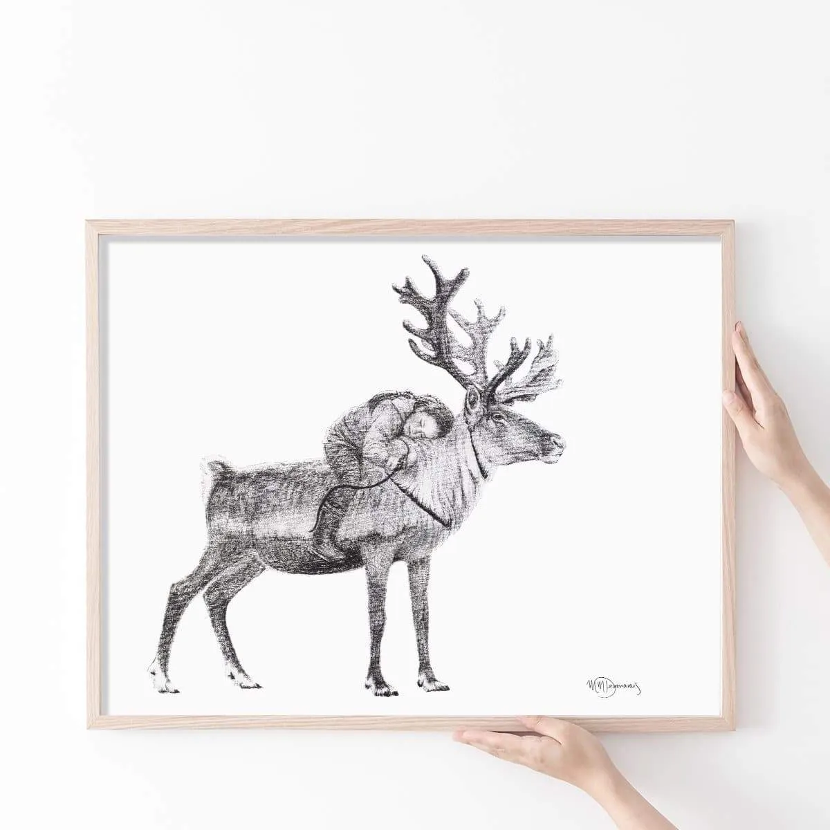 Tsaatan Girl with Reindeer illustration - "Social Animal" Collection