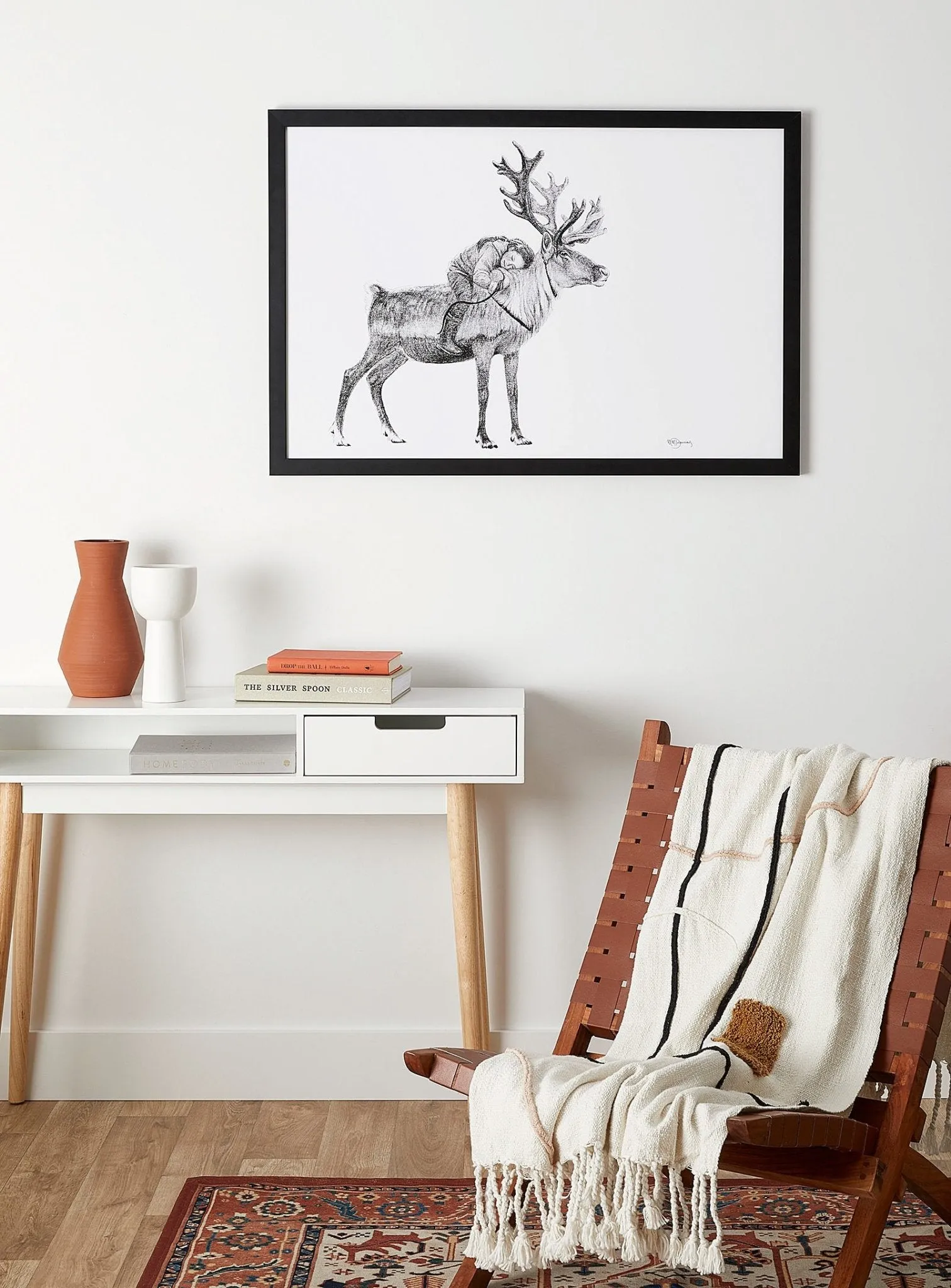 Tsaatan Girl with Reindeer illustration - "Social Animal" Collection