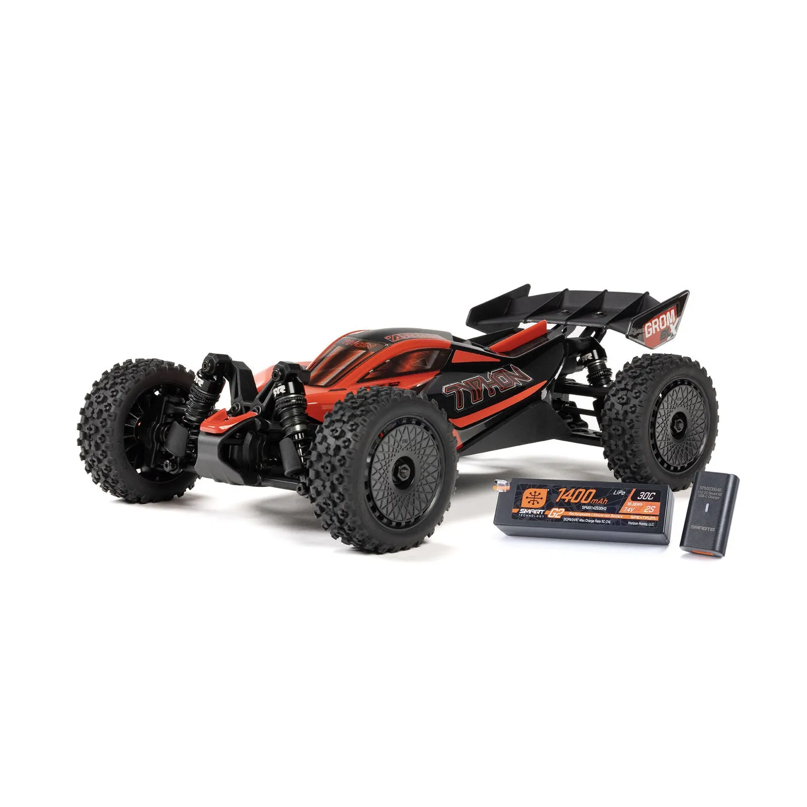 TYPHON GROM 223S BLX Brushless 4X4 Small Scale Buggy RTR with Battery & Charger, Red