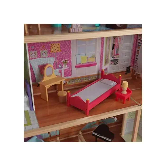 Wooden Dollhouse Playset 28 pcs Furniture