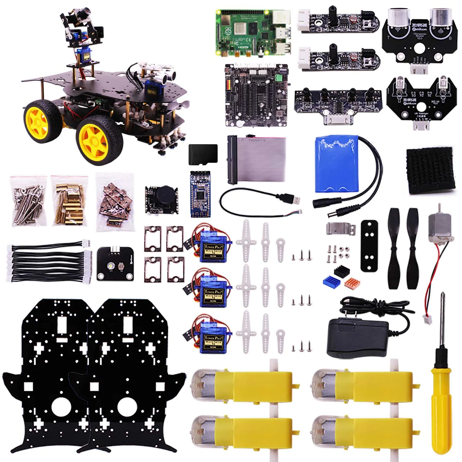 Yahboom 4WD smart robot with AI vision features for Raspberry Pi 4B