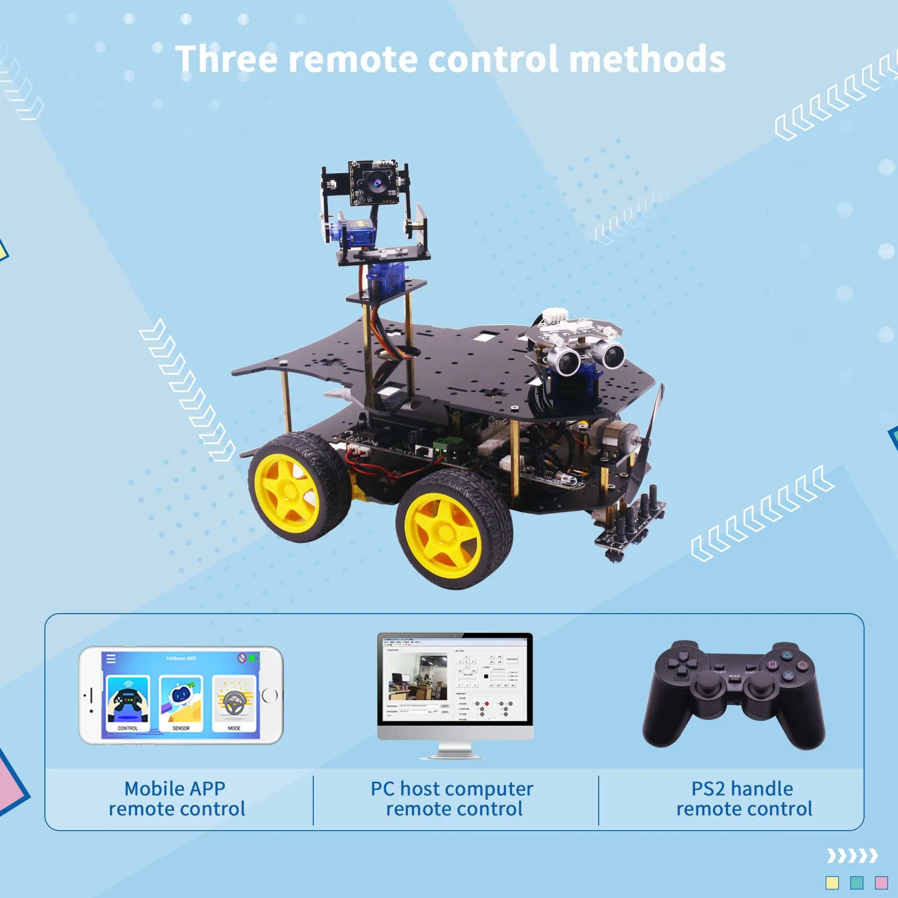 Yahboom 4WD smart robot with AI vision features for Raspberry Pi 4B