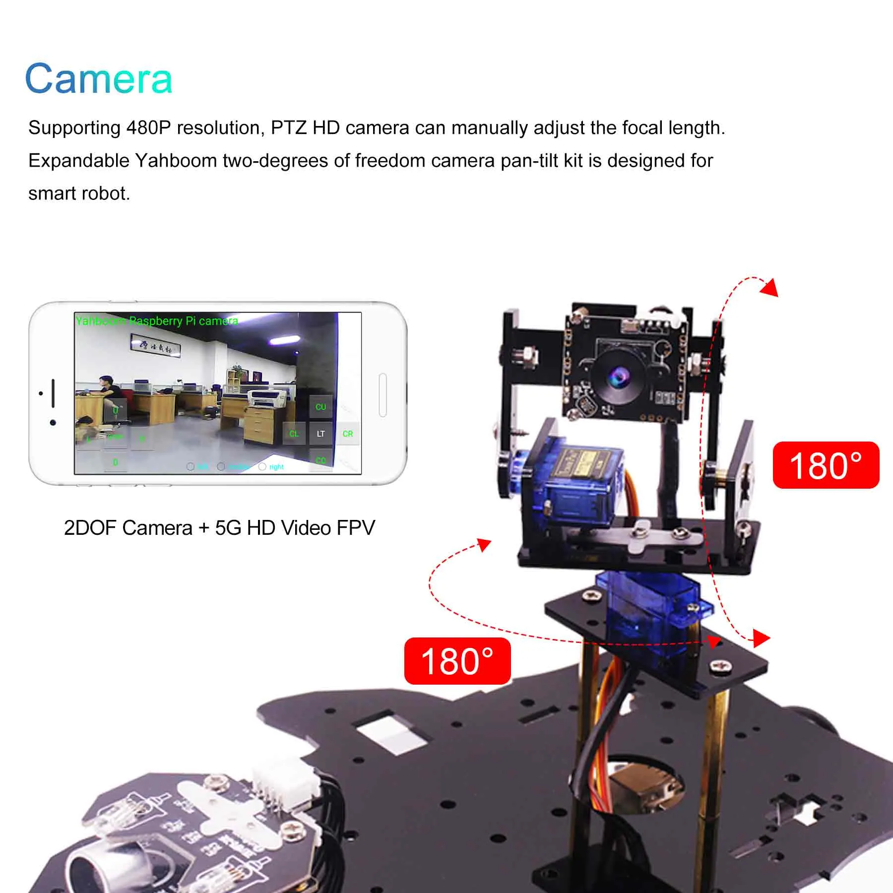 Yahboom 4WD smart robot with AI vision features for Raspberry Pi 4B